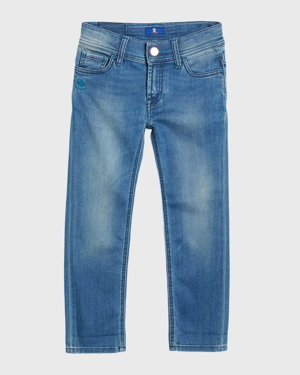 Kids' Denim Sport Trousers, Size 6-12